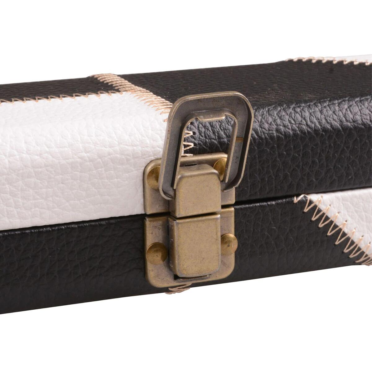 LEATHERETTE BLACK & WHITE 3/4 SNOOKER/POOL CUE CASE 5/5