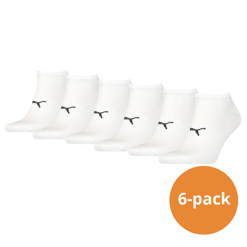 PUMA Sport leichte Unisex-Sneaker-Socken 6er-Pack Weiß