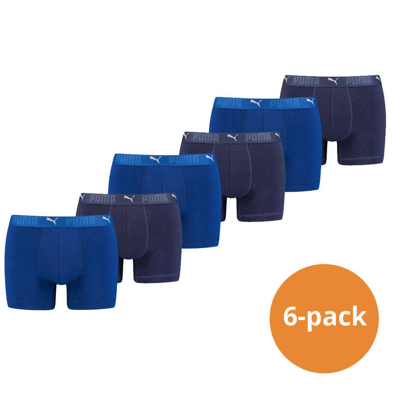 PUMA Sport Baumwoll-Herren-Boxershorts 6er-Pack Blau