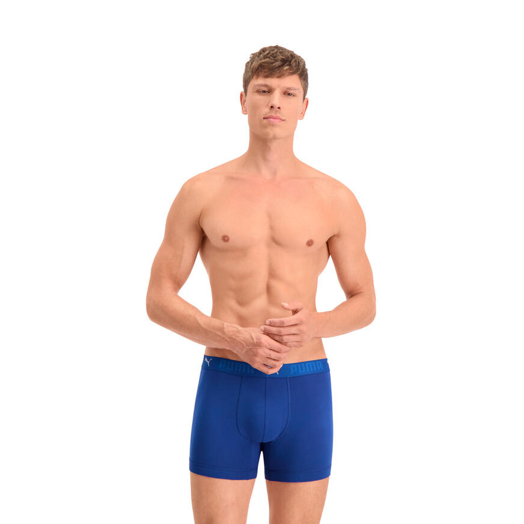 Puma Sportowe bokserki bawełniane, 6 szt. Niebieskie 3/7