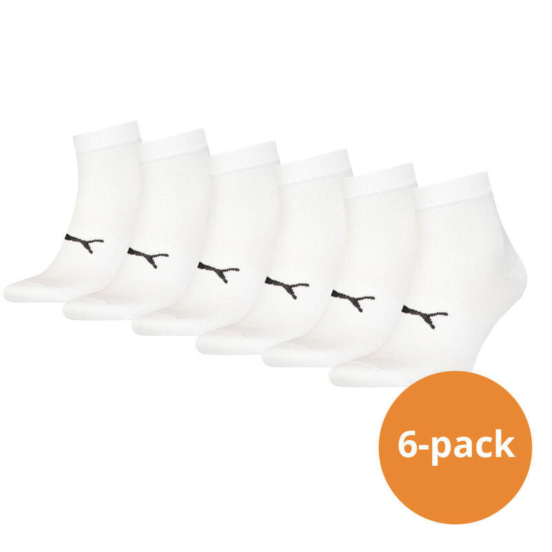 PUMA Sport leichte Unisex-Quarter-Socken 6er-Pack Weiß