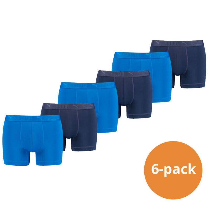 PUMA Sport Mikrofaser-Herren-Boxershorts 6er-Pack Blau