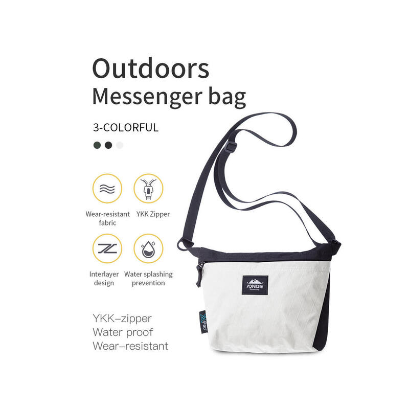 H3208 Waterproof Outdoor Sports Messenger Bag - Black