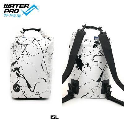 Marble Two Strap Dry Bag Waterproof Bag 10L/15L/20L - White