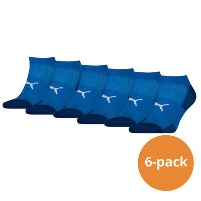 PUMA Sport gepolsterte Sneaker-Socken 6er-Pack Blau