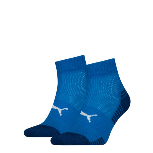 Puma Sport Quartersokken Cushioned  2-pack Blauw