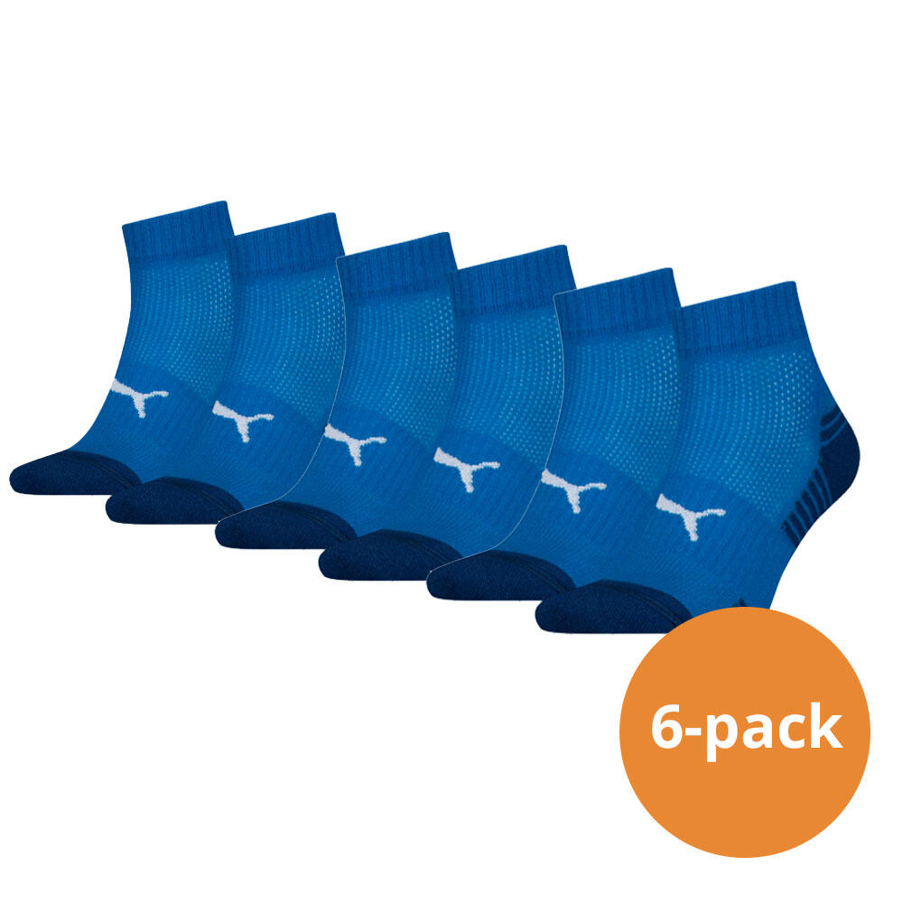 PUMA Puma Sport Quartersokken Cushioned  6-pack Blauw