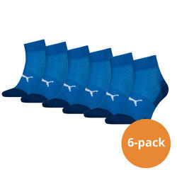 Puma Sport Quartersokken Cushioned  6-pack Blauw