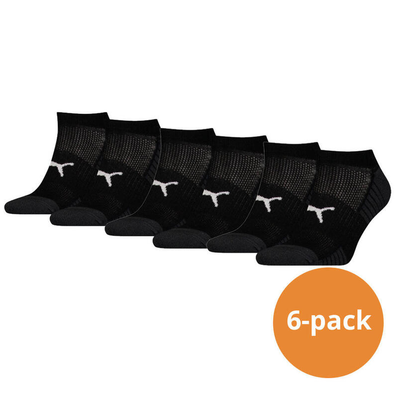 PUMA Sport gepolsterte Sneaker-Socken 6er-Pack Schwarz