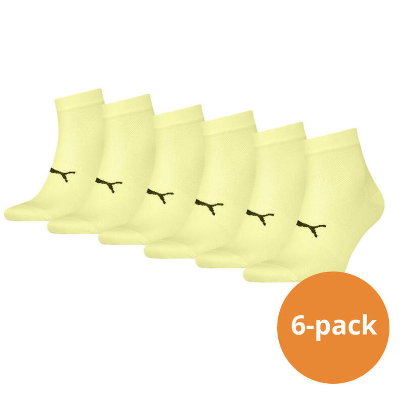 Chaussettes basses unisexes légères Jaune PUMA (lot de 6 paires)