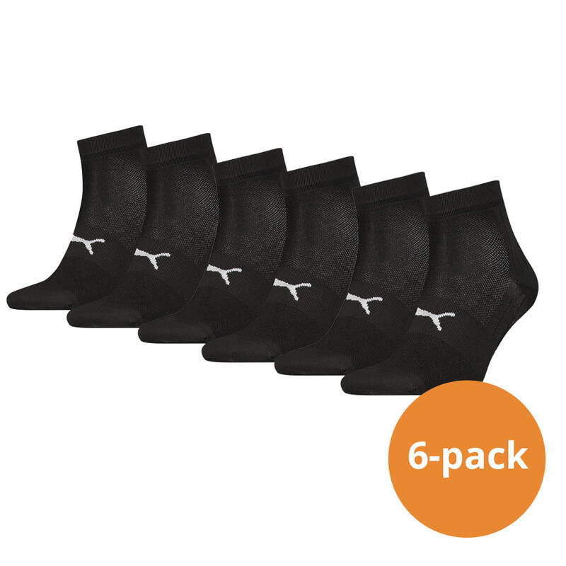Chaussettes basses unisexes légères Noir PUMA (lot de 6 paires)