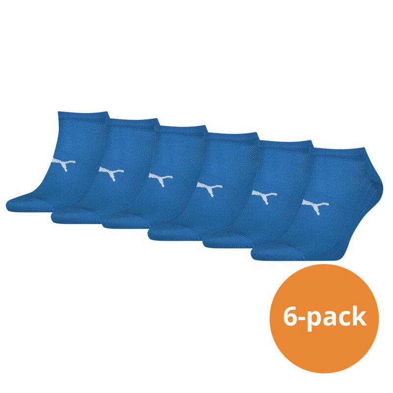 PUMA Sport leichte Unisex-Sneaker-Socken 6er-Pack Blau