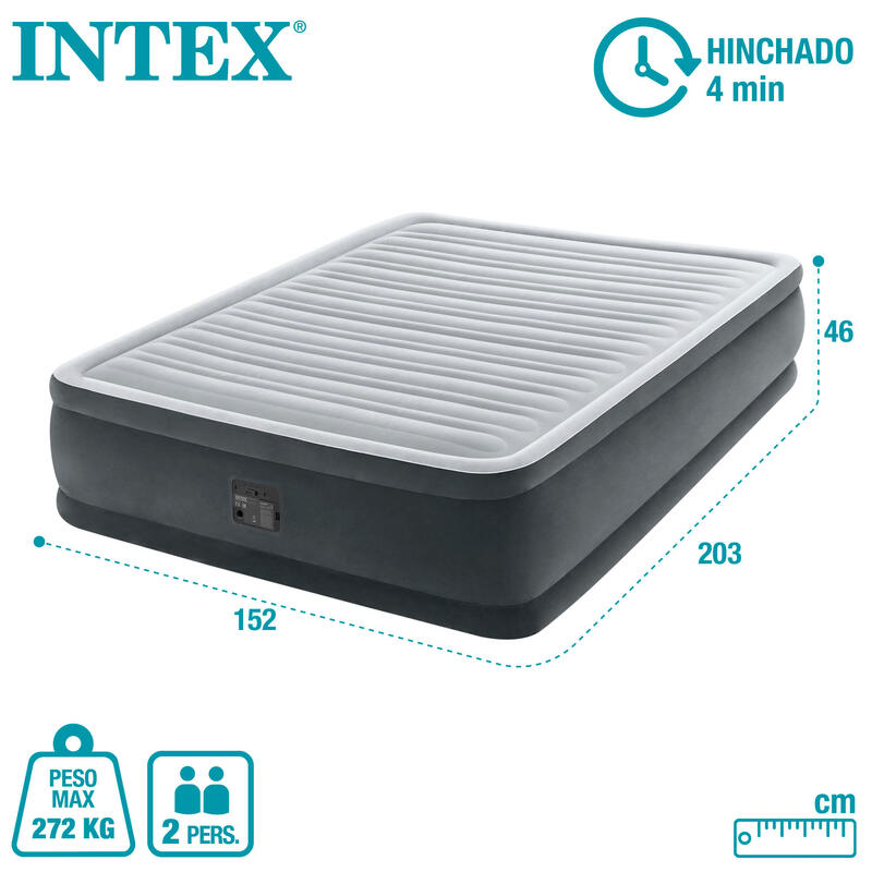 Cama ar duplo INTEX Comfort Plush bomba elétrica