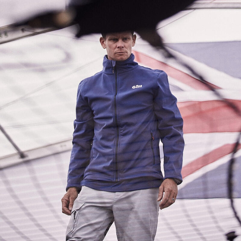 Men’s Water-repellent Sailing Race Softshell Jacket – Dark Blue