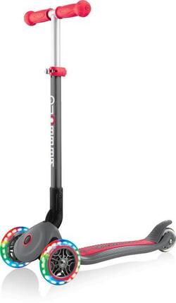 Trottinette Globber Primo Foldable Lights pliable Gris-Rouge