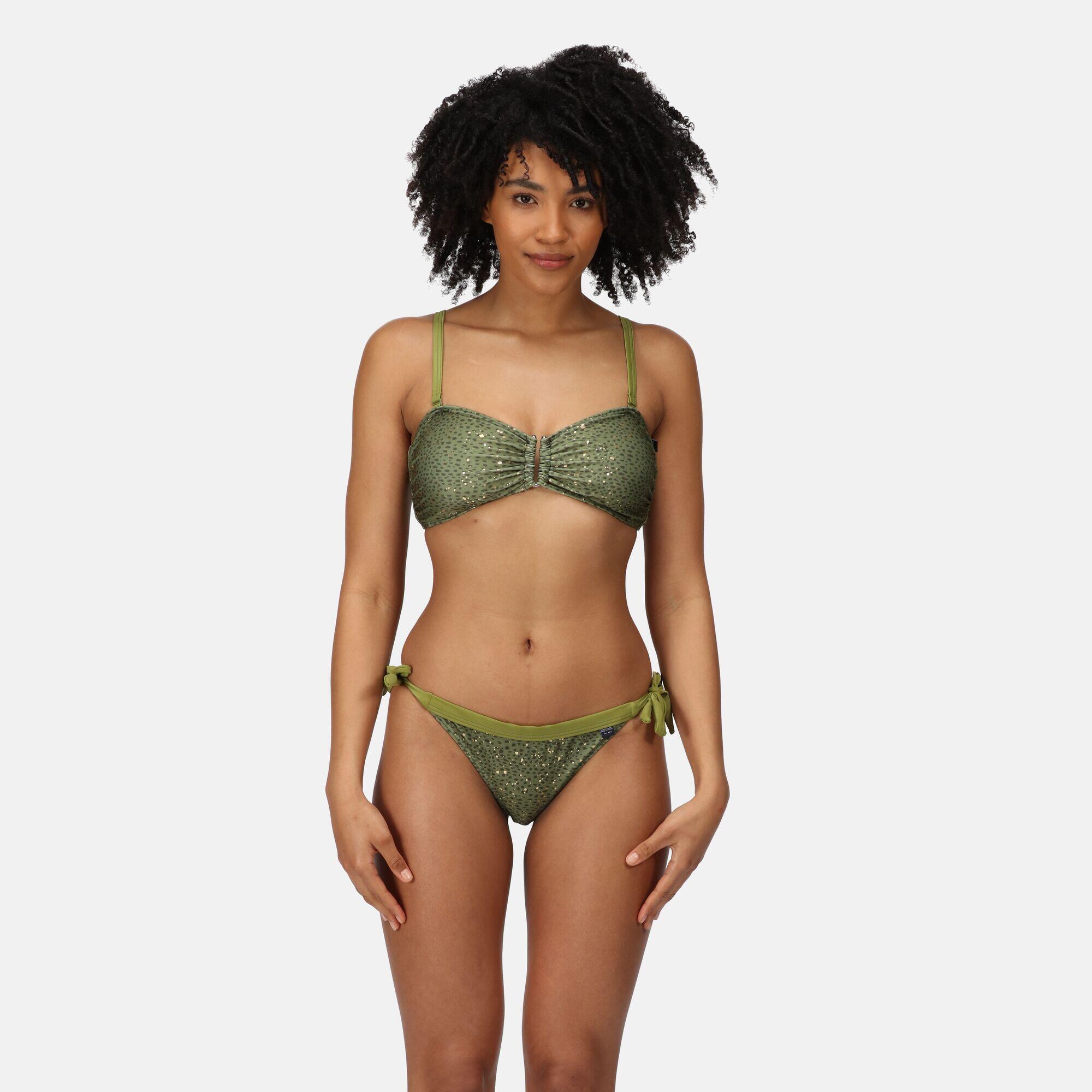 Flavia Women's Swim Bikini Bottoms - Green Fields 1/5