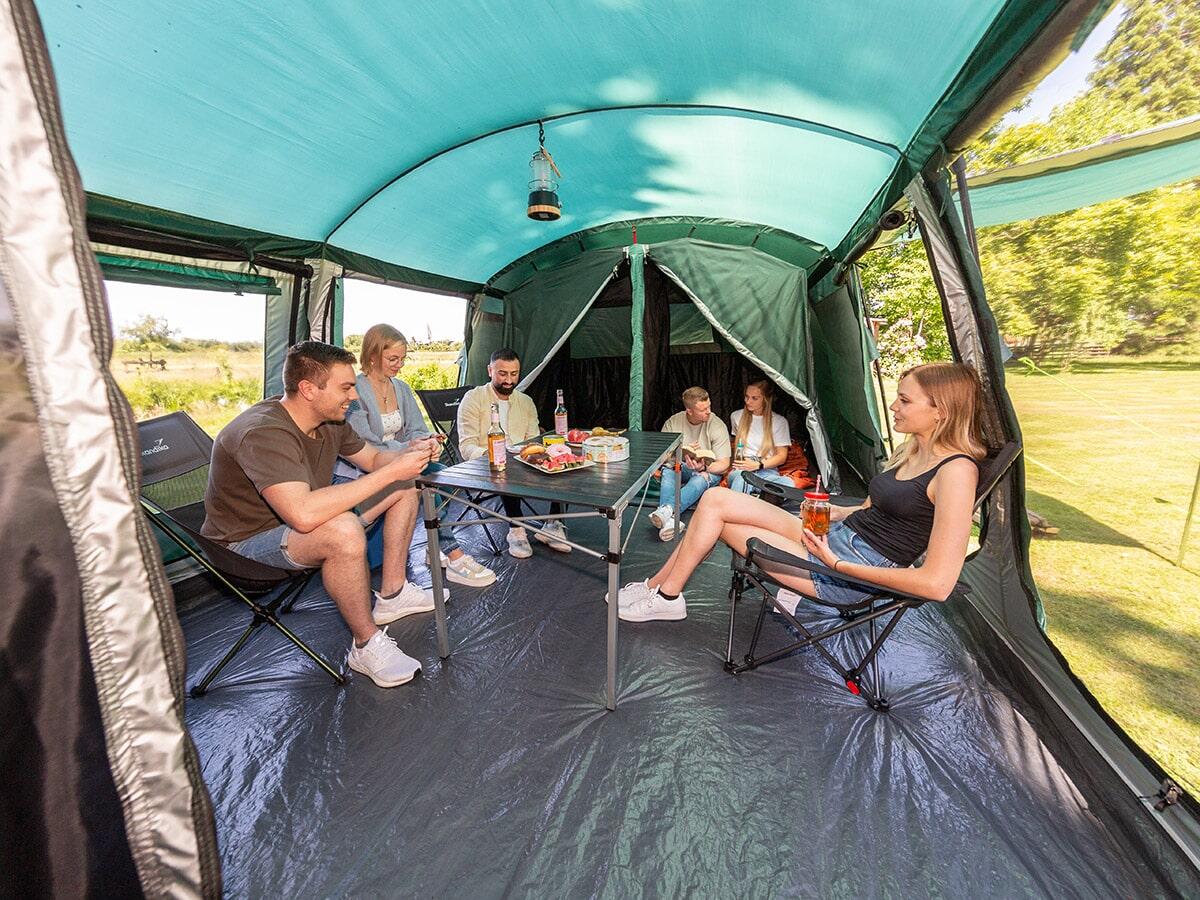 Tente tunnel familiale Montana 8 - camping - 8 Personnes - 3 cabines sombres 3/8