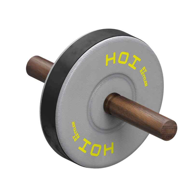 KETTLER Ab Wheel Bauchroller, Anti-Rutsch-Band, Griffe aus geöltem Nussholz