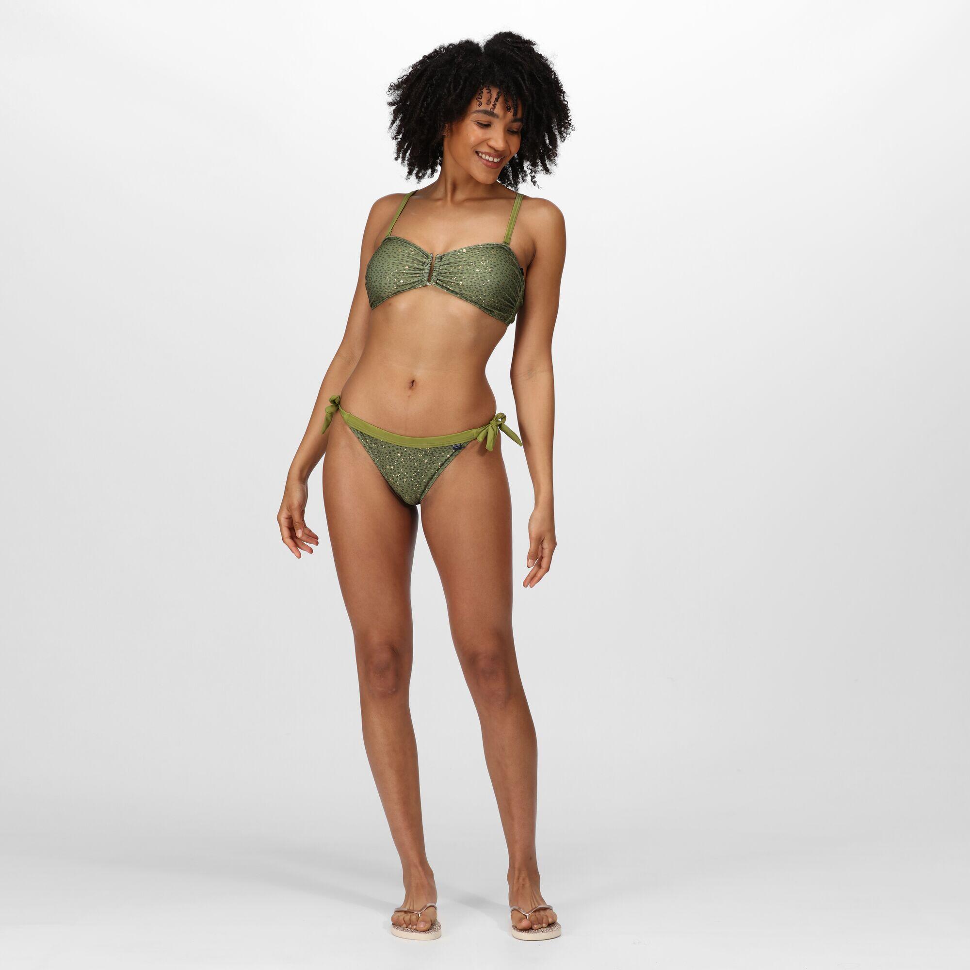 Flavia Women's Swim Bikini Bottoms - Green Fields 3/5