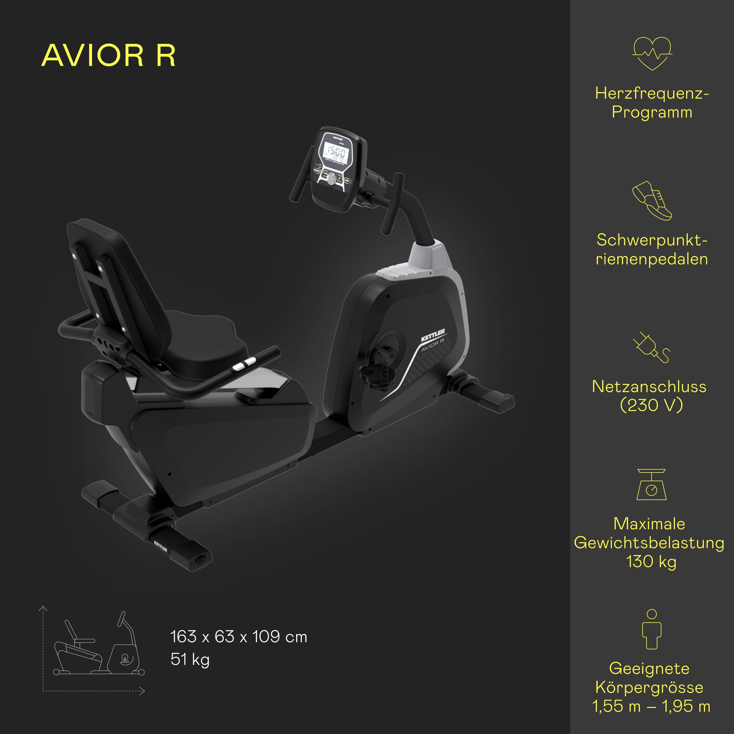 Horizontální trenažér KETTLER AXOS AVIOR R BLACK 5/7