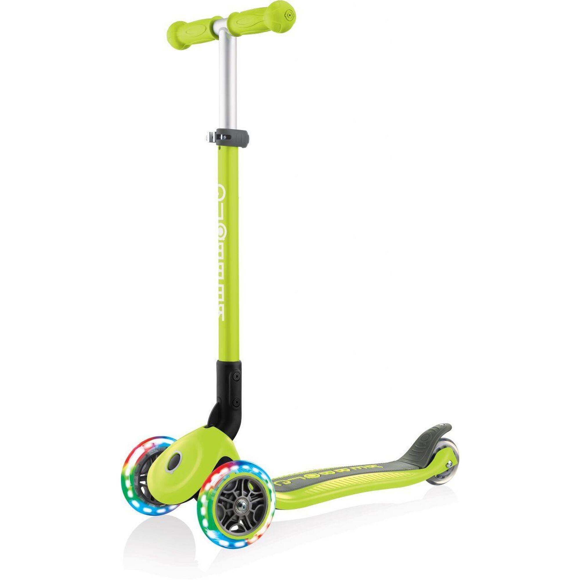GLOBBER Globber Primo Foldable Lights step met 3 wielen in Groen