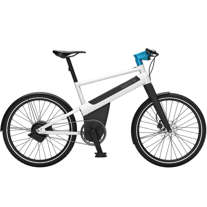 Vélo électrique urbain 100% automatique - IWEECH 24" S+ blanc nacré