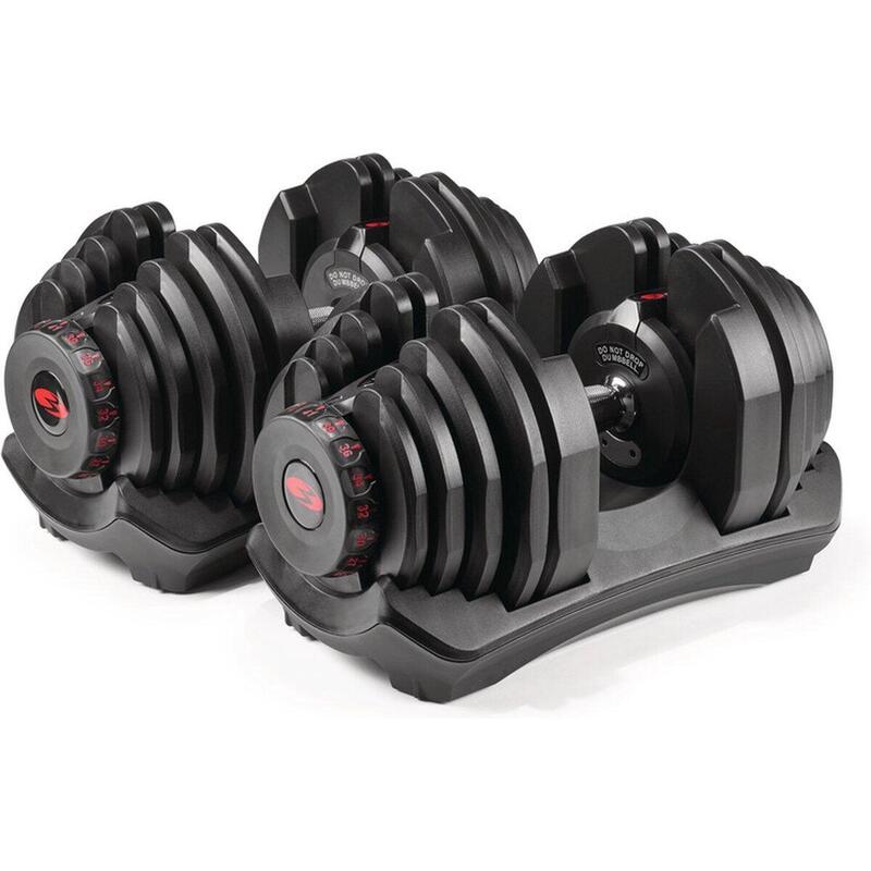 Bowflex SelectTech 41 kg Verstelbare Dumbbells + houder + trainingsbank
