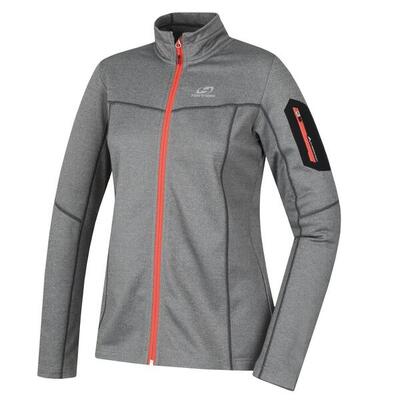 Dames sweat vest thea ps full-zip - stretch - grijs -koraalroze