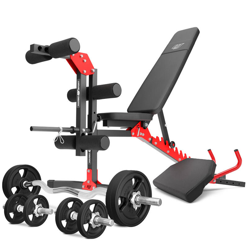 Krachttrainingsset Marbo Sport verstelbare bank en extra accessoires