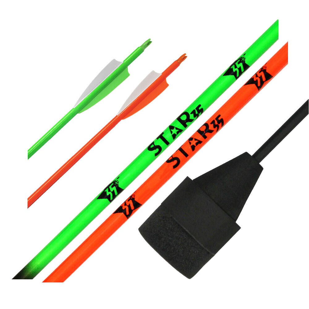 MERLIN ARCHERY Mybo Star 35 Premium Fibreglass Foam Tipped Arrows - 3pk