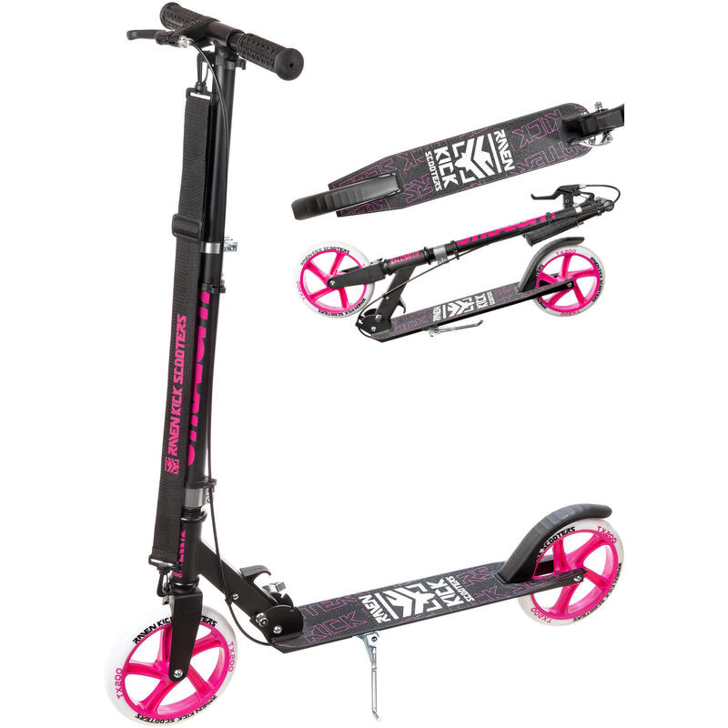 Scooter plegable con freno Straight 200mm Rosa