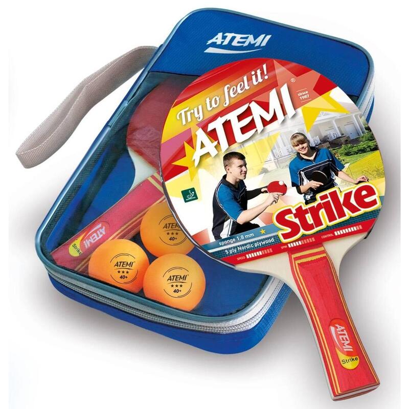 Zestaw do tenisa stołowego Atemi Strike (rakietki + pokrowiec + piłeczki)