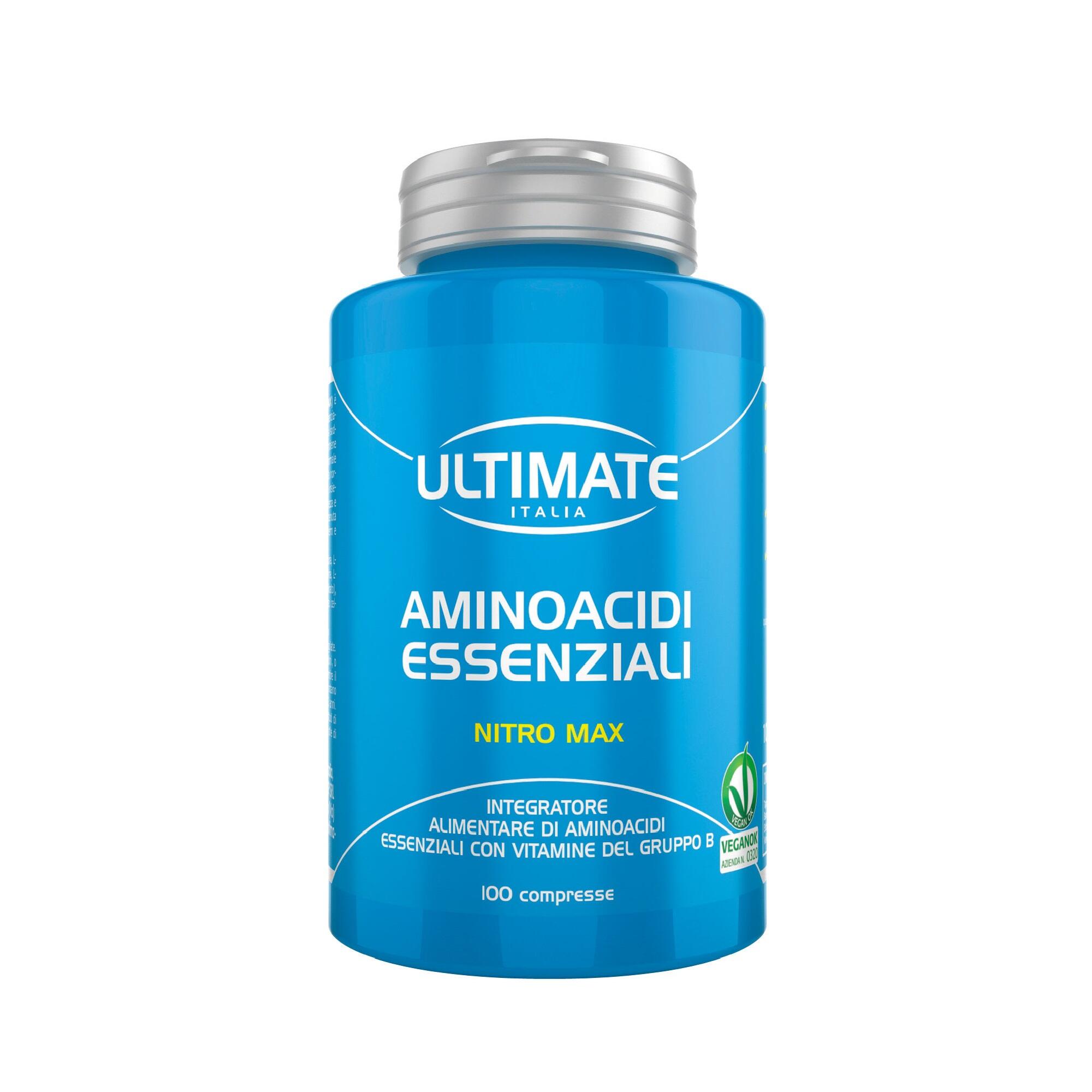 ULTIMATE ITALIA Integratore alimentare - AMINOACIDI ESSENZIALI - NITRO MAX - 100 cpr