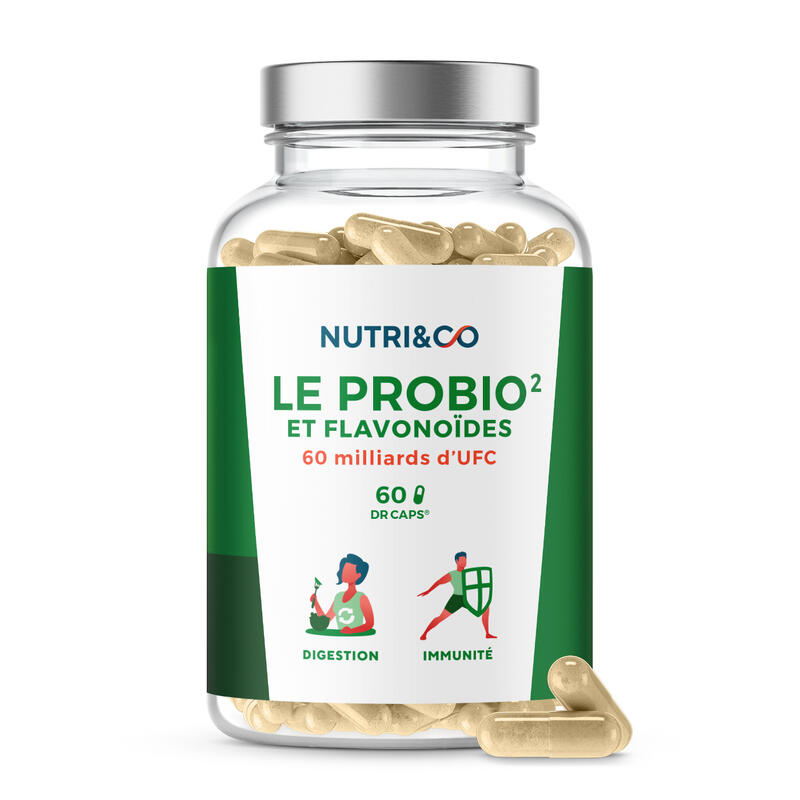 Probio² - Action Probiotique et Prébiotique - 60 Milliards d'UFC - 60 gélules