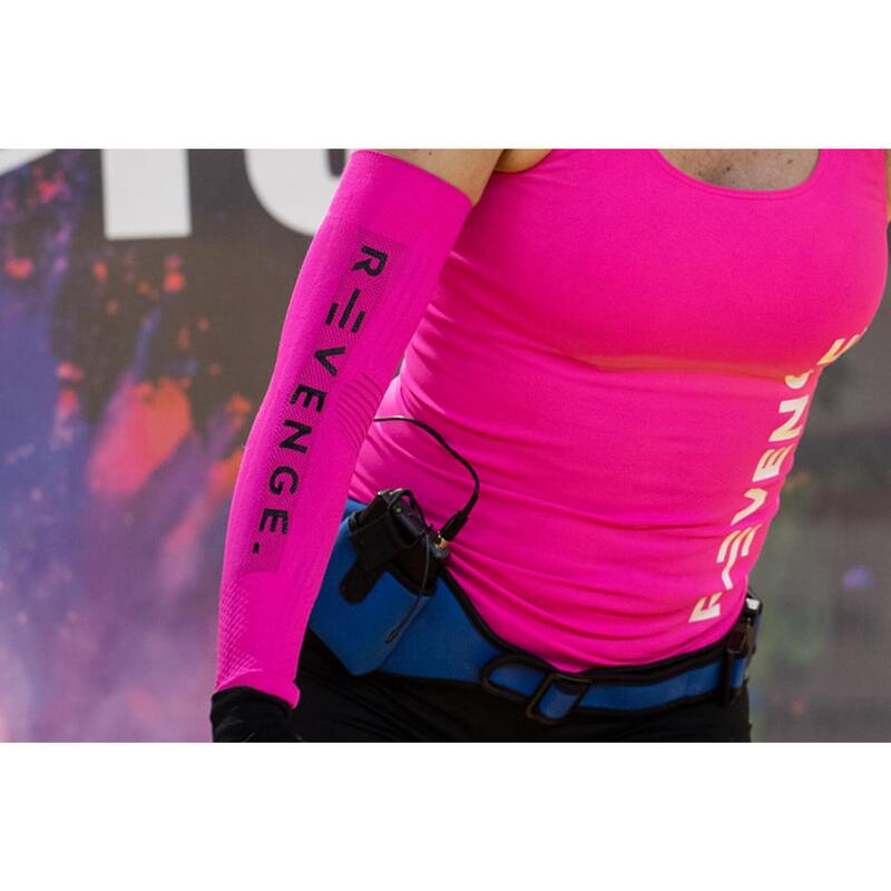 Manicotti braccia adulti a compressione Kinesiotaping Fitness ciclismo fucsia