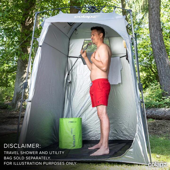 Outdoor Camping Shower & Toilet Tent - Grey