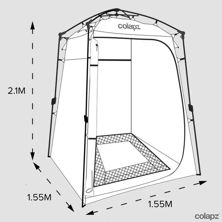Outdoor Camping Shower & Toilet Tent - Grey