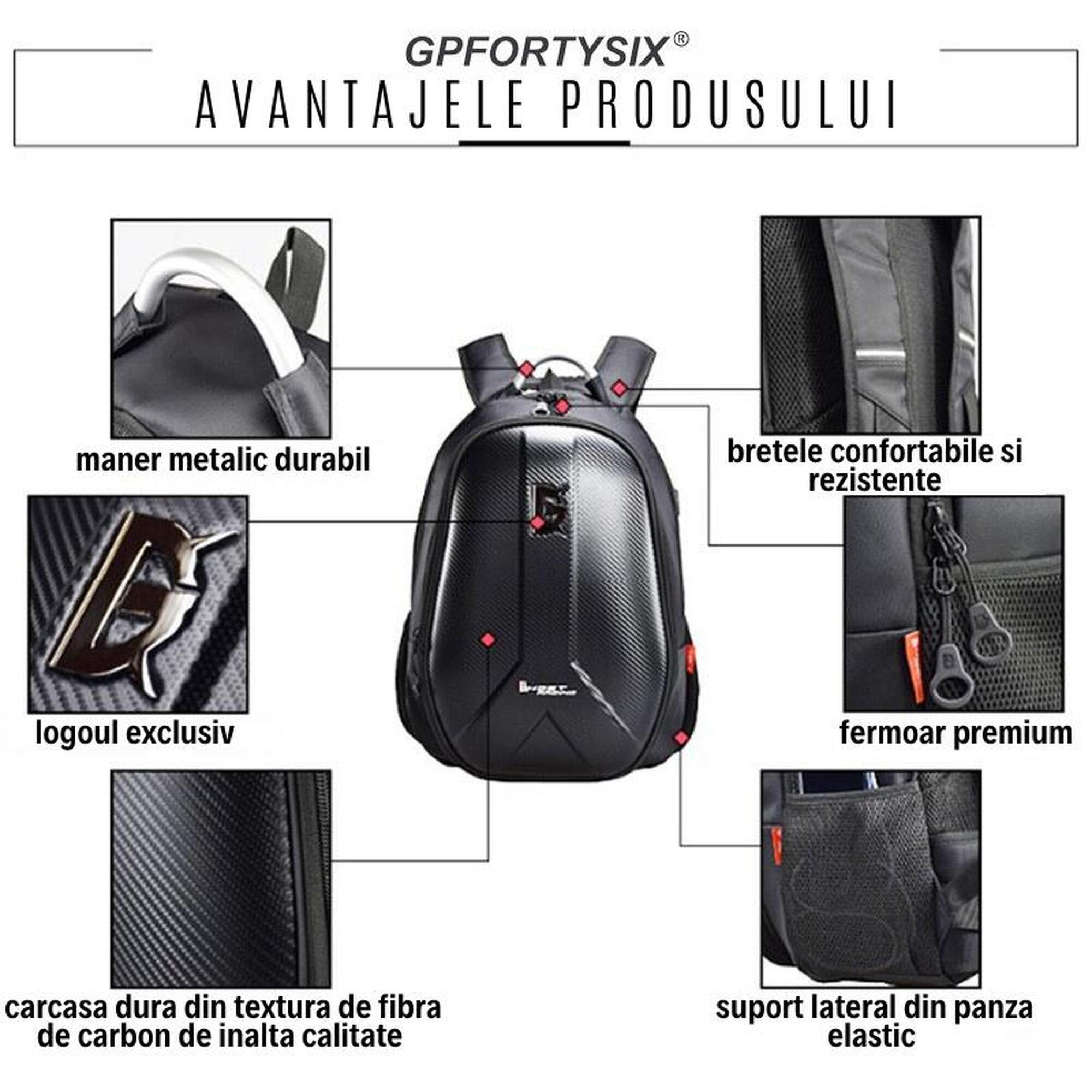 Rucsac Moto, protectie carbon, spatiu casca, Usb, extensie