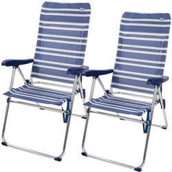 Pack ahorro 2 sillas playa Mykonos multiposición antivuelco 47x66x108 cm Aktive
