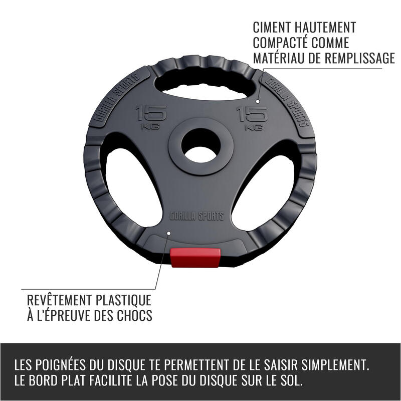 Set discuri Olimpice cu Grip 30 kg - 2 x 15 kg 50/51mm
