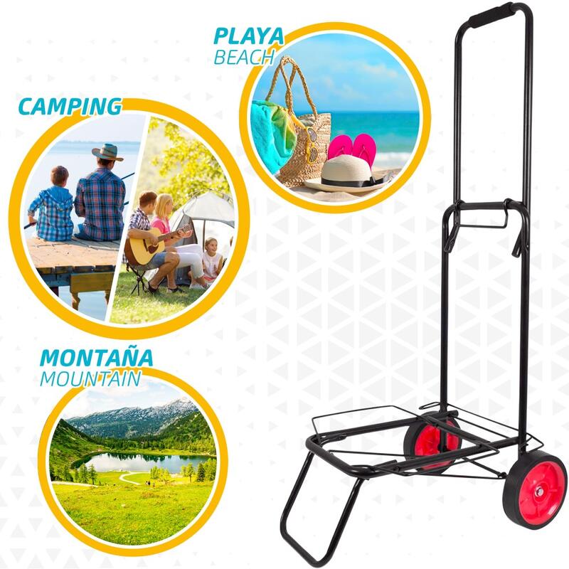 Chariot de plage pliable 35x45x100 cm Aktive Beach