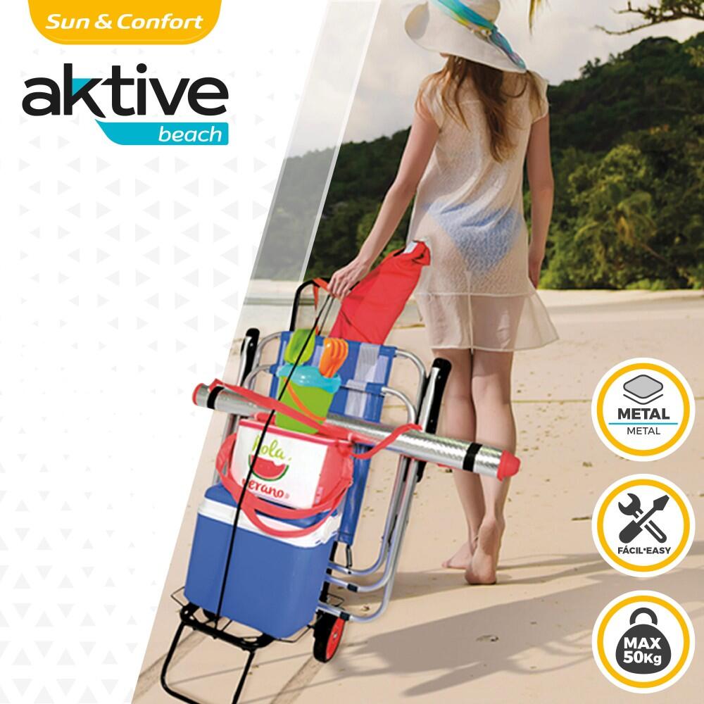 Carrinho de transporte dobrável multiusos Aktive Beach 2/7