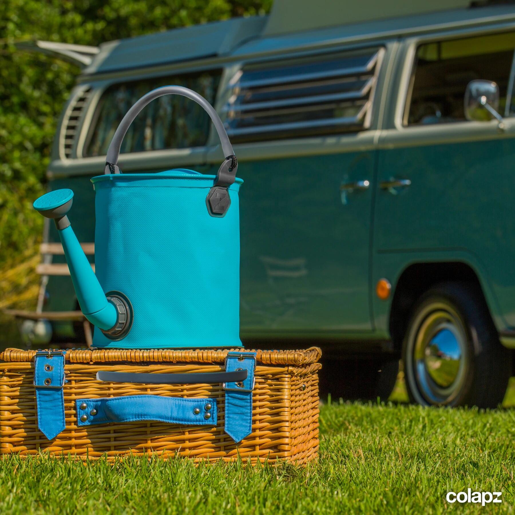 2合1摺疊水桶連噴壺(闊嘴) - 黑色