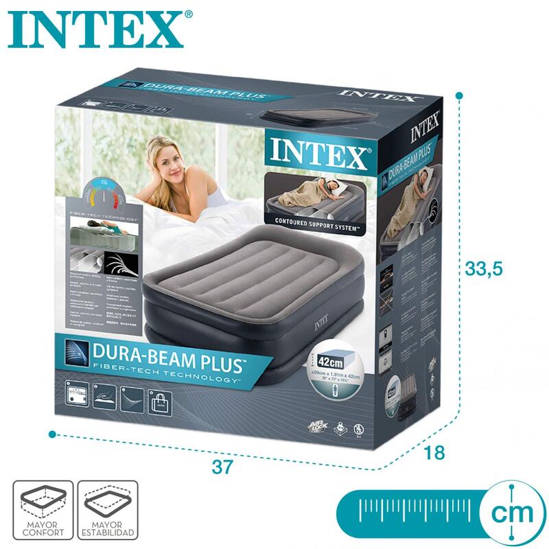 Colchón hinchable Intex Dura-Beam standard deluxe pillow 99x191x42 cm