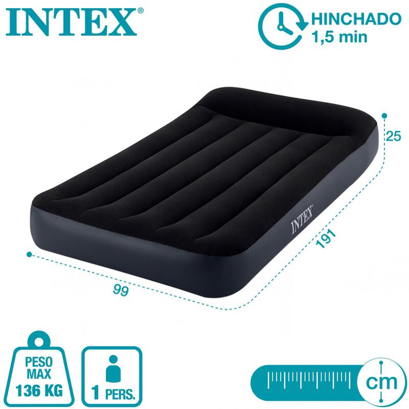 Cama de aire Intex Dura Beam Standard Pillow Rest Classic - 99x191x25 cm