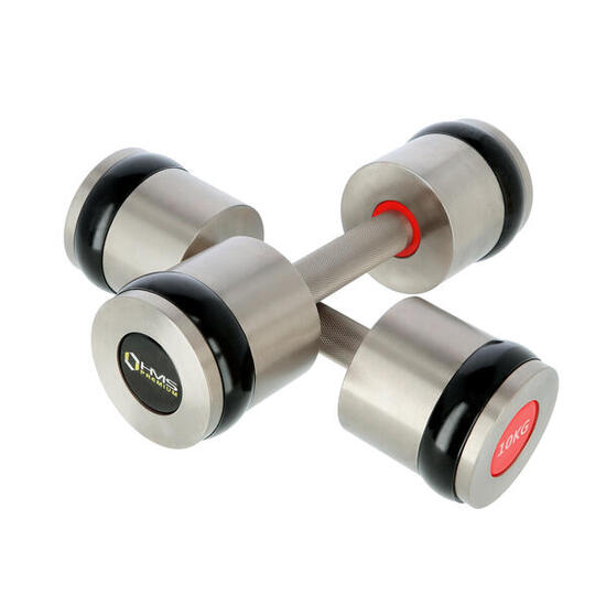 Set d'haltères chromés - 2 x 10 kg