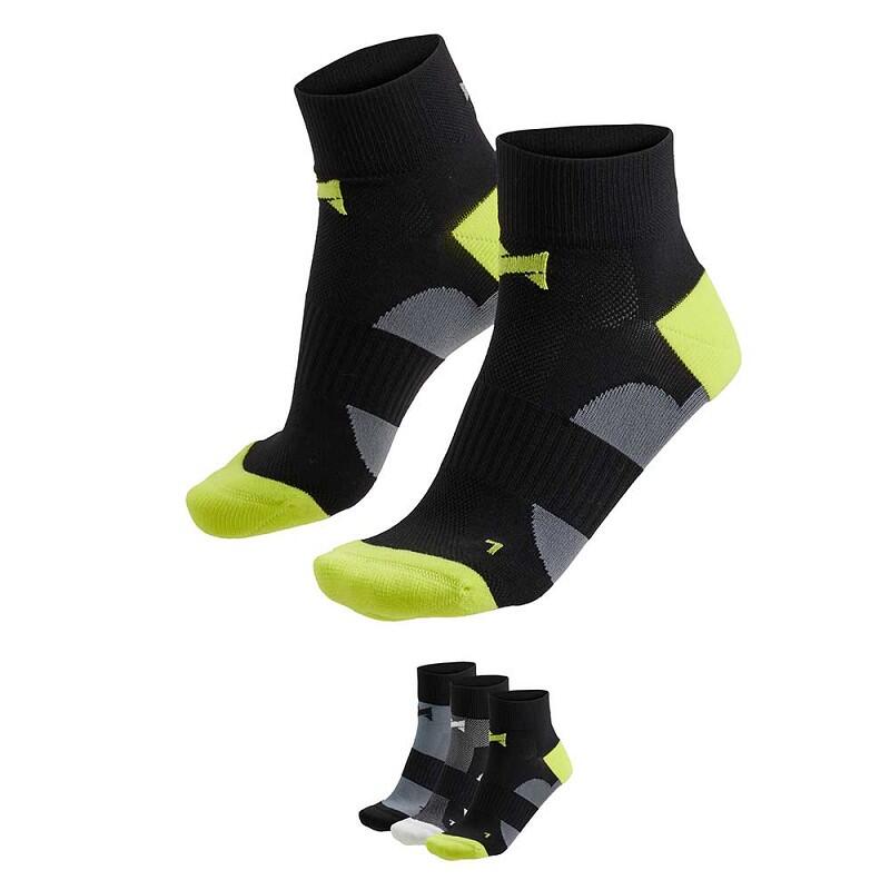 Calcetines ciclismo caño corto XTREME multi negro 3-PACK 4/7
