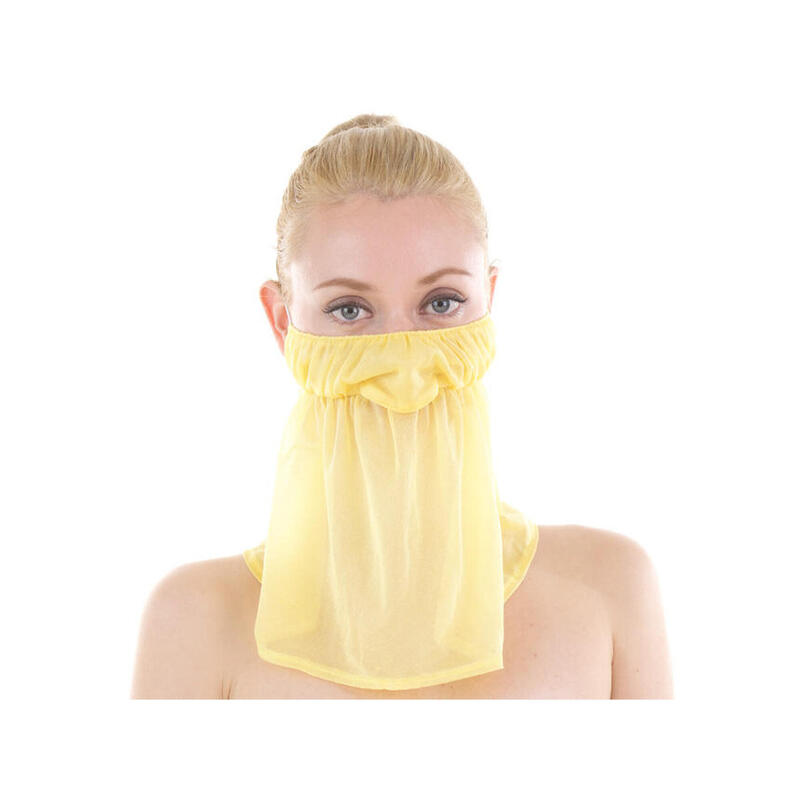 GF-660 女士防UV/防曬護頸薄面紗(掛耳款) - 黃色