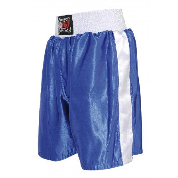 Short de boxe anglaise en satin bleu