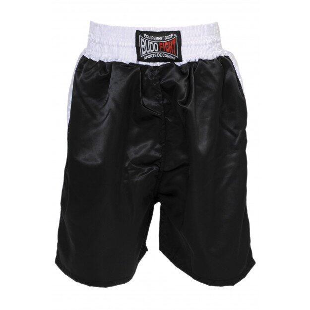 Short de boxe anglaise en satin noir